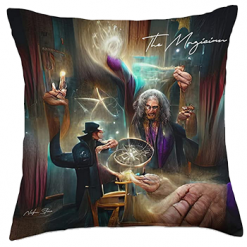 The Magician Tarot Card Abstract Art AI Throw Pillow
